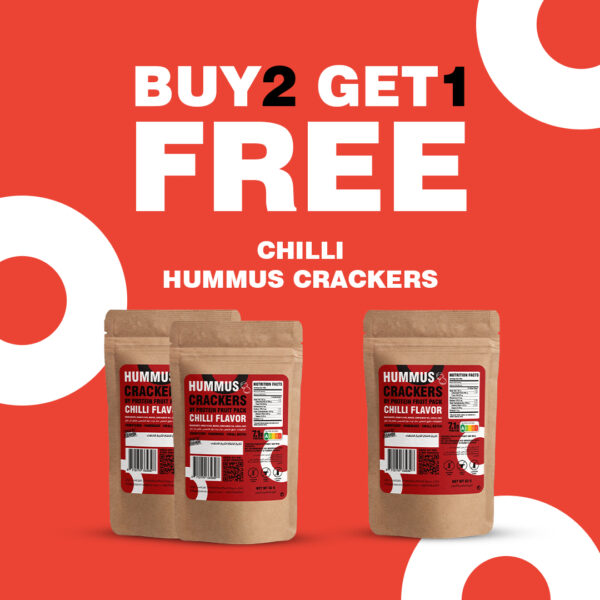 Hummus crackers chili offer